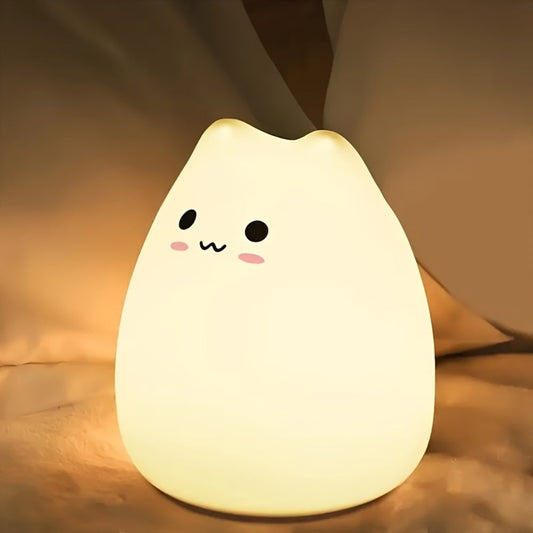 Soft and cuddly, the CuddleBuddy Soft Touch Animal-Shaped Night Light is the perfect addition to any bedroom. With 7-color LED lights and USB rechargeable lithium battery power, this indoor decorative lamp is both adorable and functional. Designed for