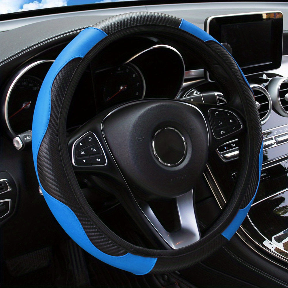 Inner Circle Car Steering Wheel Cover, Carbon Fiber, Non-Slip, 37-38CM, Accessories