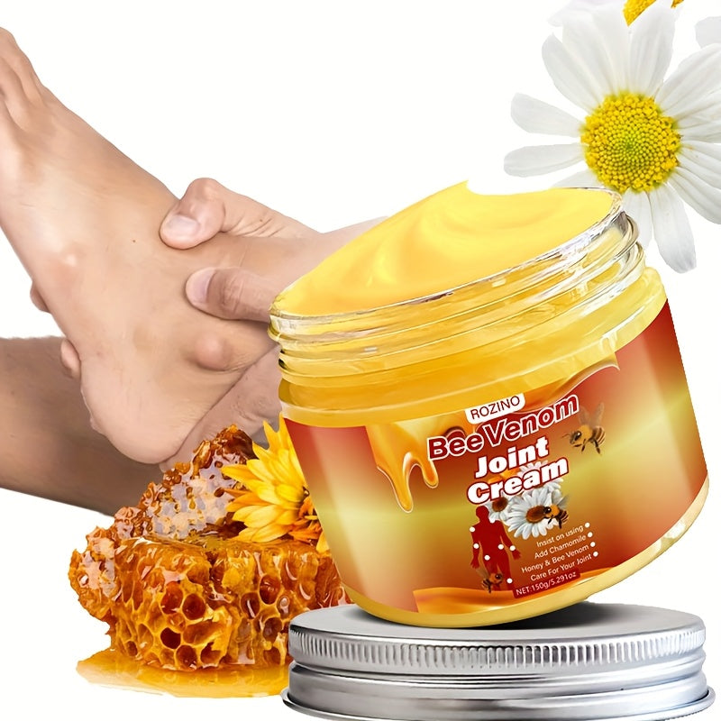 150g Bee Venom Joint Massage Cream with bee venom, chamomile, aloe, and sunflower oil for deep joint moisturization, precise care, quick absorption, non-greasy, gentle, and non-irritating