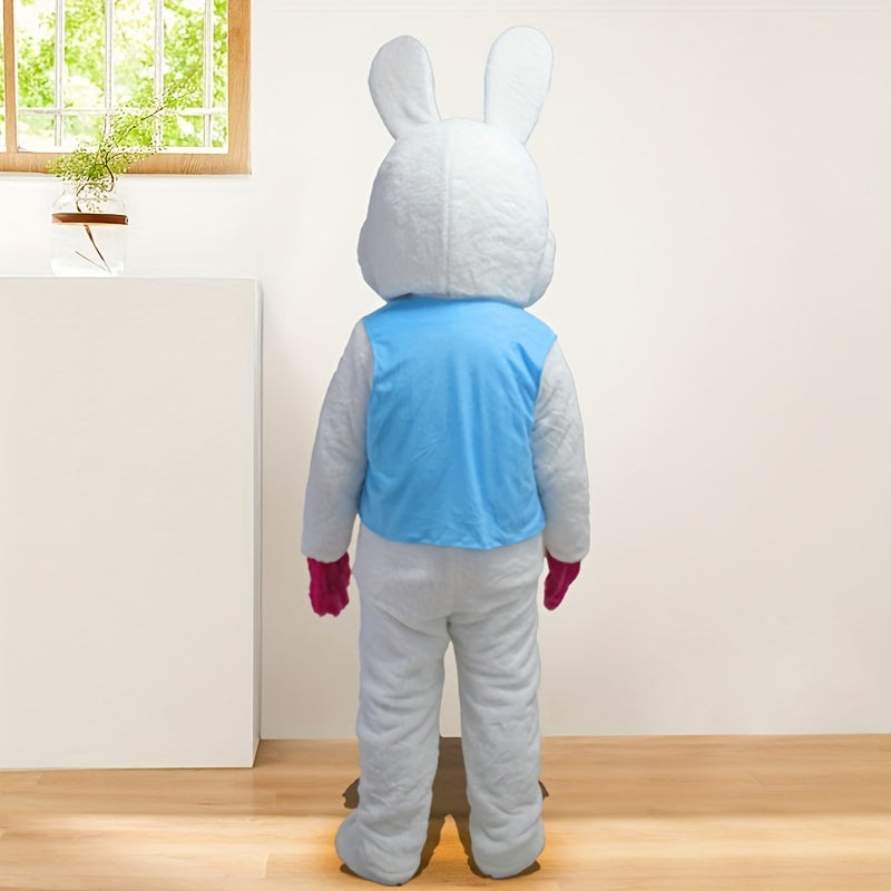 Adult Easter Bunny mascot costume suitable for walking, disguises, parties, and promotions.