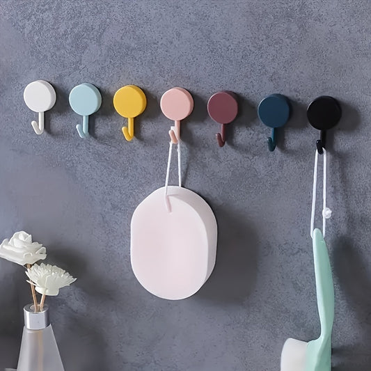 10 Adhesive wall hooks for keys, coats, and towels. Waterproof and self-adhesive for kitchen, bathroom, bedroom, and entrance door decor.