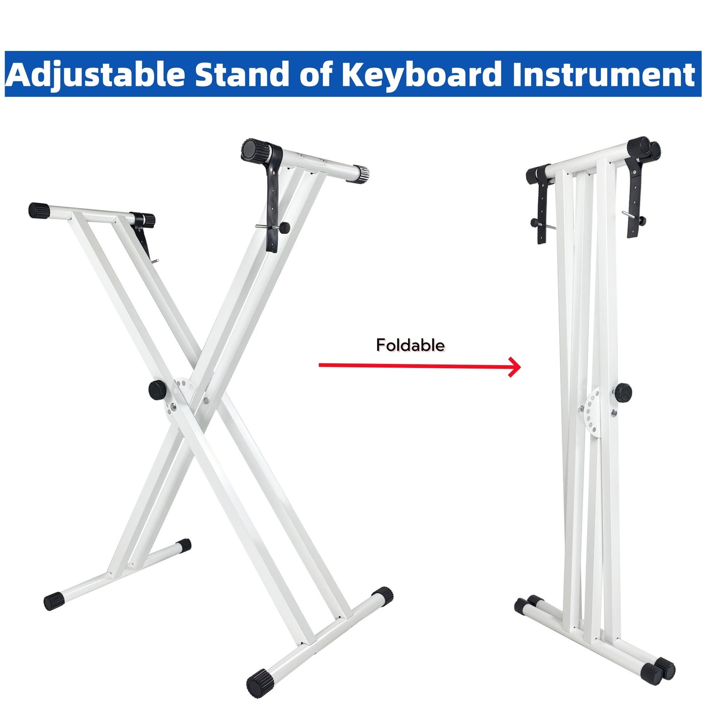 Portable X-shaped stand for electronic pianos and Guzheng, detachable design for easy transportation to events. Ideal for parties, concerts, gatherings, and orchestras.