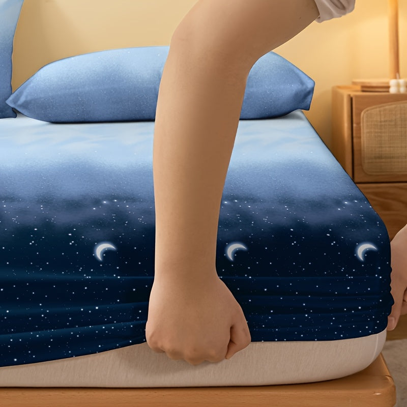 Soft and breathable, the Starry Night Brushed Fitted Sheet offers polyester bedding for both your bedroom and guest room. With a deep pocket design and machine washable material, it is perfect for keeping your bed cozy and comfortable.