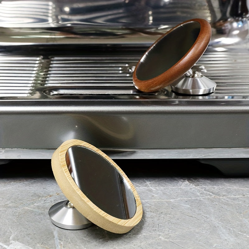 100 pieces of Coffee Lens for monitoring walnut beech flow, featuring a round lens with a magnetic base for easy attachment. The lens allows for 360° adjustable rotation, making it a convenient coffee machine accessory for baristas.