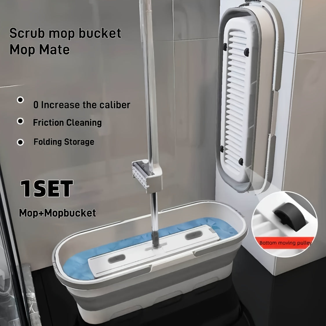 The Ultimate Mop & Bucket Set - Featuring a Convenient Dispenser, Foldable Design, Refillable Microfiber Pads, Hands-Free Washing Handle, and 360° Rotating Flat Mop for Both Wet and Dry Cleaning - Perfect for Keeping Your Kitchen, Bathroom, and Living