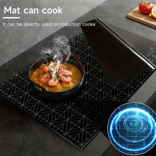 Spandex Cooktop Mat - Large Size 78.23 cm by 52.07 cm - Custom Fit, Non-Slip, Heat-Resistant Stove Protector - Easy to Wipe Clean, Scratch-Proof - Fits Induction & Electric Burners - Perfect for Holidays - Christmas, Halloween, Easter, Hanukkah