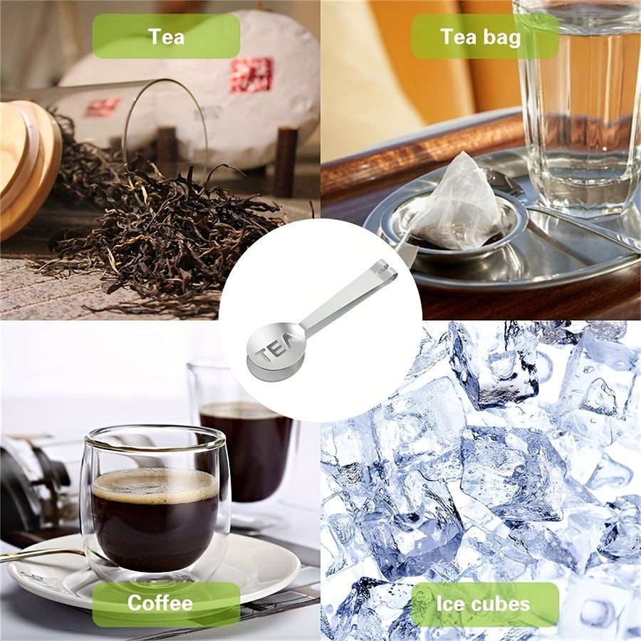 Get yourself a 1pc Stainless Steel Tea Bag Squeezer - a versatile tool that functions as a Tea Bag Clip, Strainer, and Scoop. Perfect for handling loose leaf tea, ice cubes, and sugar. Makes for an excellent gift for occasions like Christmas, Halloween