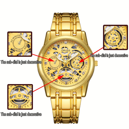 Men's Authentic Fashion Watches featuring Handsome Hollow Set Design in Classic Style