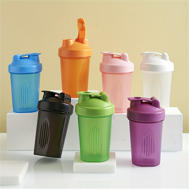 Multicolored 1pc Plastic Shaker Cup with Stirring Ball, ideal for fitness and workouts (13.5oz/400ml)