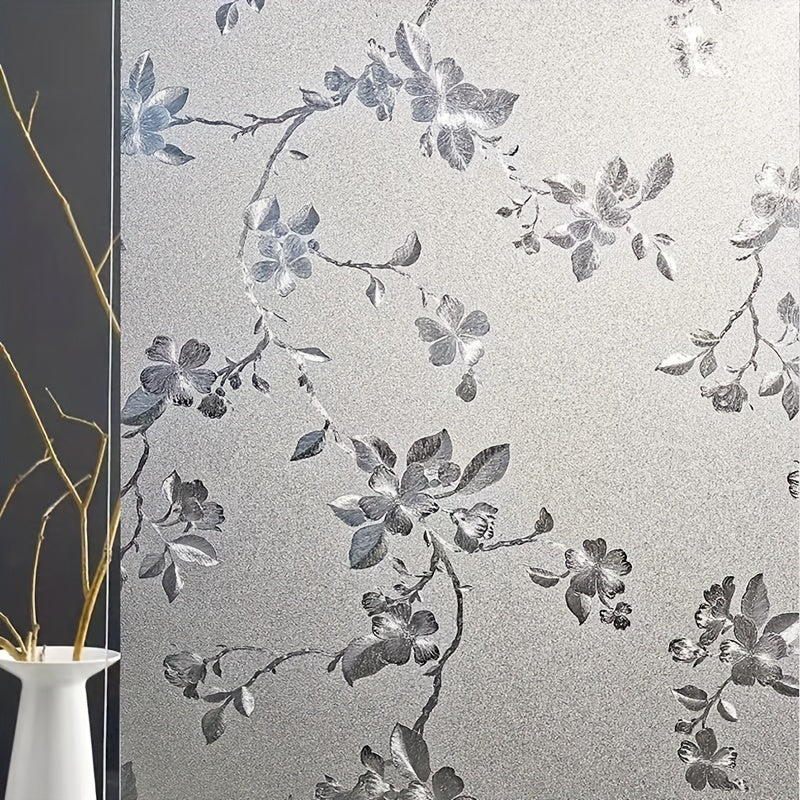 1 roll of magnolia flowers electrostatic glass window stickers. This window film is perfect for balconies, bathrooms, and offices. It blocks light and sun, providing privacy. Made of thickened electrostatic adsorption PVC film, it serves as a stylish and