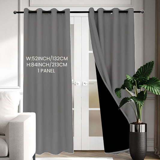 Minimalist Beige Blackout Curtain with Coated Insulation Lining - Blocks 100% Light, Grommet Top, Perfect for Living Room, Bedroom, Closet - Hand Washable, Durable Polyester Fabric - Ideal for Living Room Décor