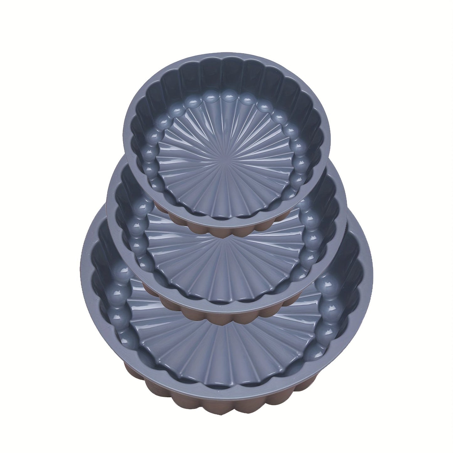 Create mouthwatering cakes with ease using this 3-piece Round Flower Cake Pan Set. These versatile nonstick silicone cake molds are ideal for weddings, family gatherings, DIY projects, birthdays, and more!