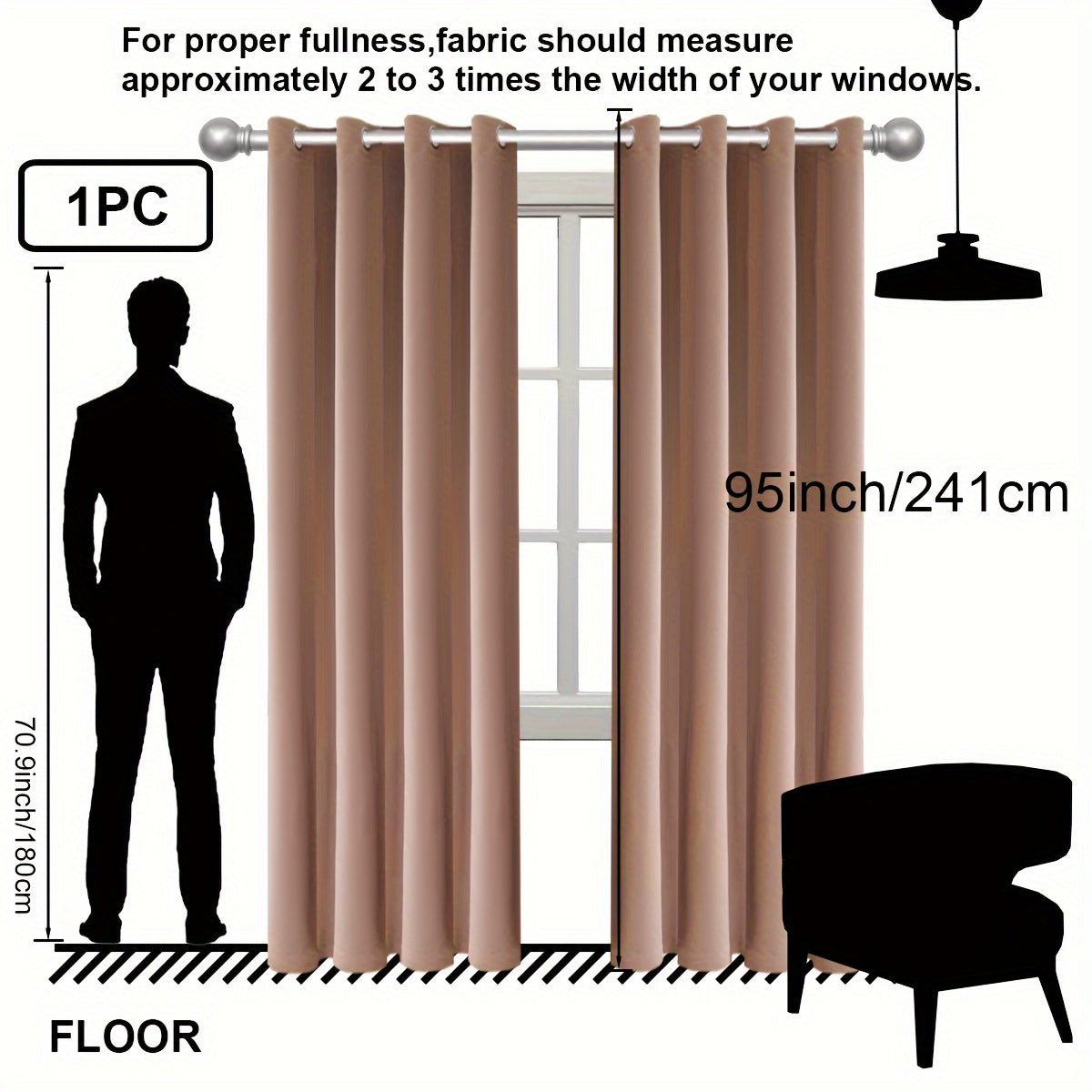 1PC Insulation and Blackout Circle Curtains, Ideal for Bedrooms and Living Rooms, Minimize Noise and Light Blocking