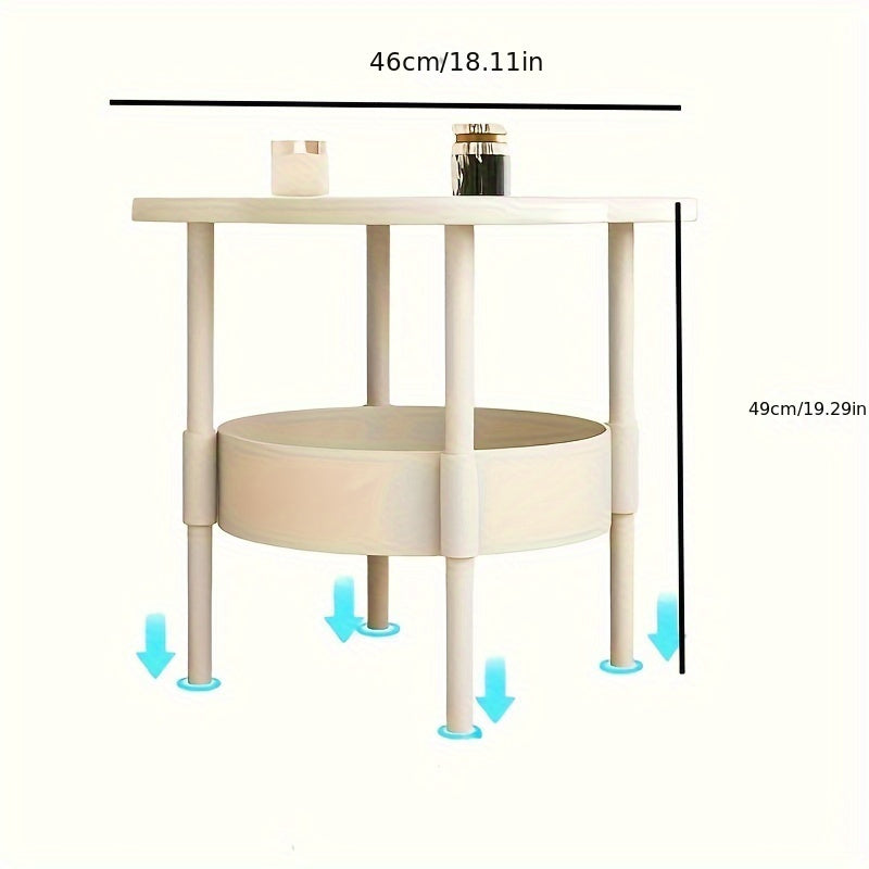 Sleek Plastic Tea Table with Versatile Shelf - Ideal for Your Living Room