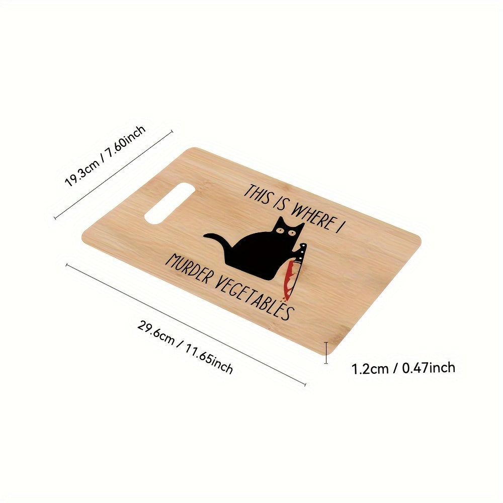 Get your hands on this unique and funny Killer Cat Engraved Bamboo Cutting Board for a creative housewarming gift or Halloween gift for your friends. Perfect for adding a touch of humor to your kitchen decor!