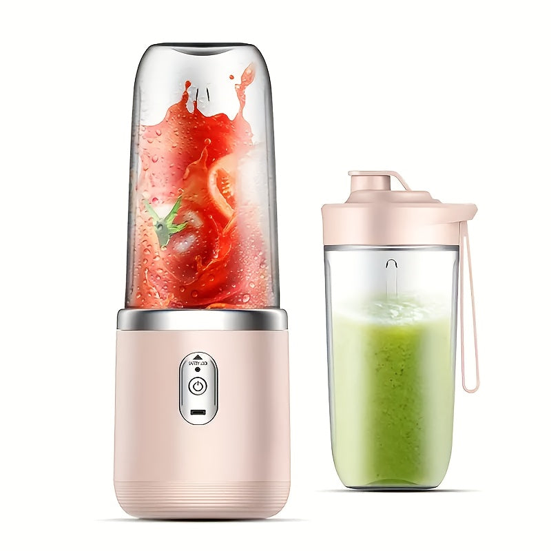 Portable Multifunctional Cordless Juicer with USB Charging, Two Cups, Sports Lid, Six Blades for Quick Juice Extraction. Enjoy Fresh and Exquisite Juice Anywhere - Perfect for Home, Kitchen, and Travel.