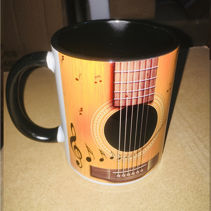 Guitar Pattern Ceramic Coffee Mug, perfect for all seasons, makes a great gift for birthdays or holidays.