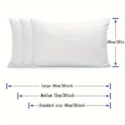 This set includes two pillowcases featuring a zipper for easy use. Made from luxury hotel-quality material, these pillowcases are soft, breathable, and non-balling. The striped woven design adds a touch of elegance to your bedding.