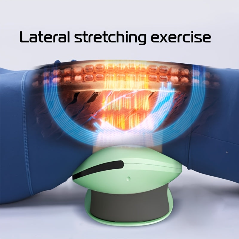 Portable electric lumbar traction device with heat, vibration, and USB rechargeable feature - perfect for home or office use, a great gift for both men and women.