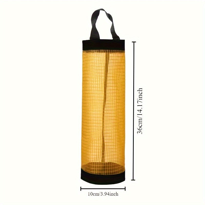 Organize Your Kitchen Space with a Foldable Plastic Bag Holder - Hang and Store Grocery Bags and Garbage Easily with Breathable Mesh Design