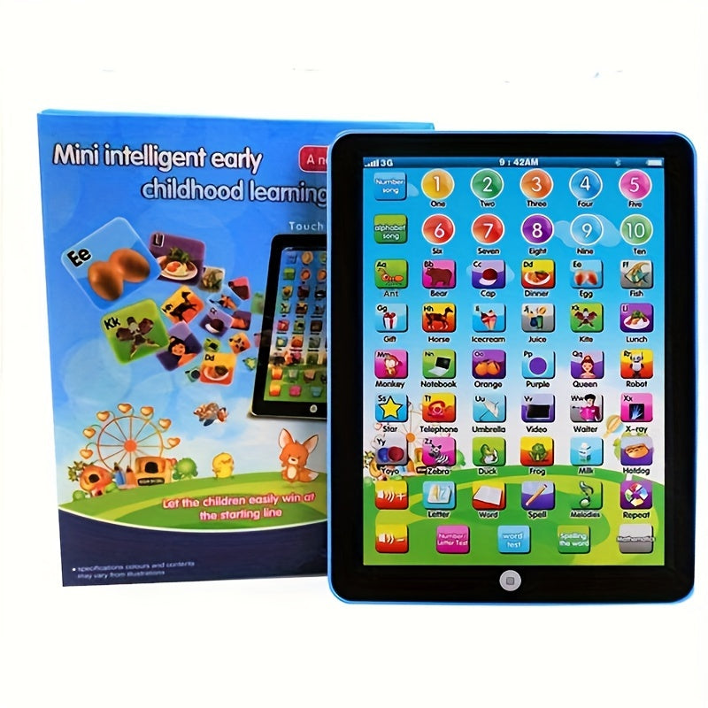 Kids' tablet toy for fun learning in multicolor, battery-powered.