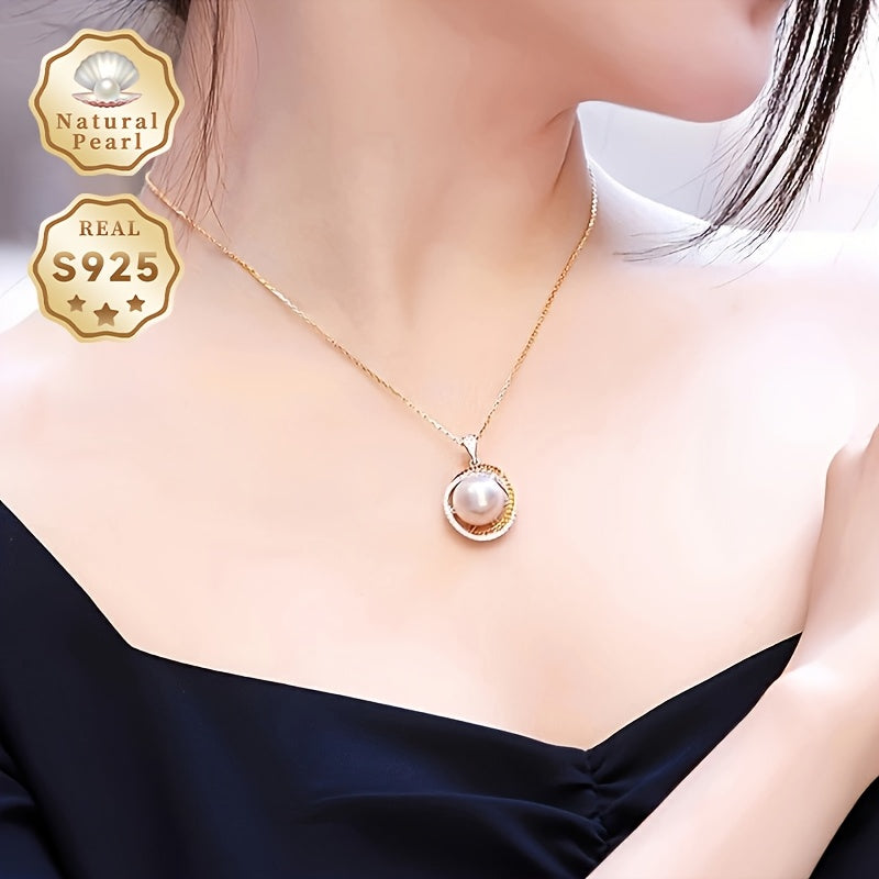 Experience elegance with the MUFAN Elegant Simple Style pendant necklace. Crafted from 925 sterling silver and featuring a stunning freshwater pearl, this necklace is perfect for those born in June. Each natural stone boasts unique patterns, growth