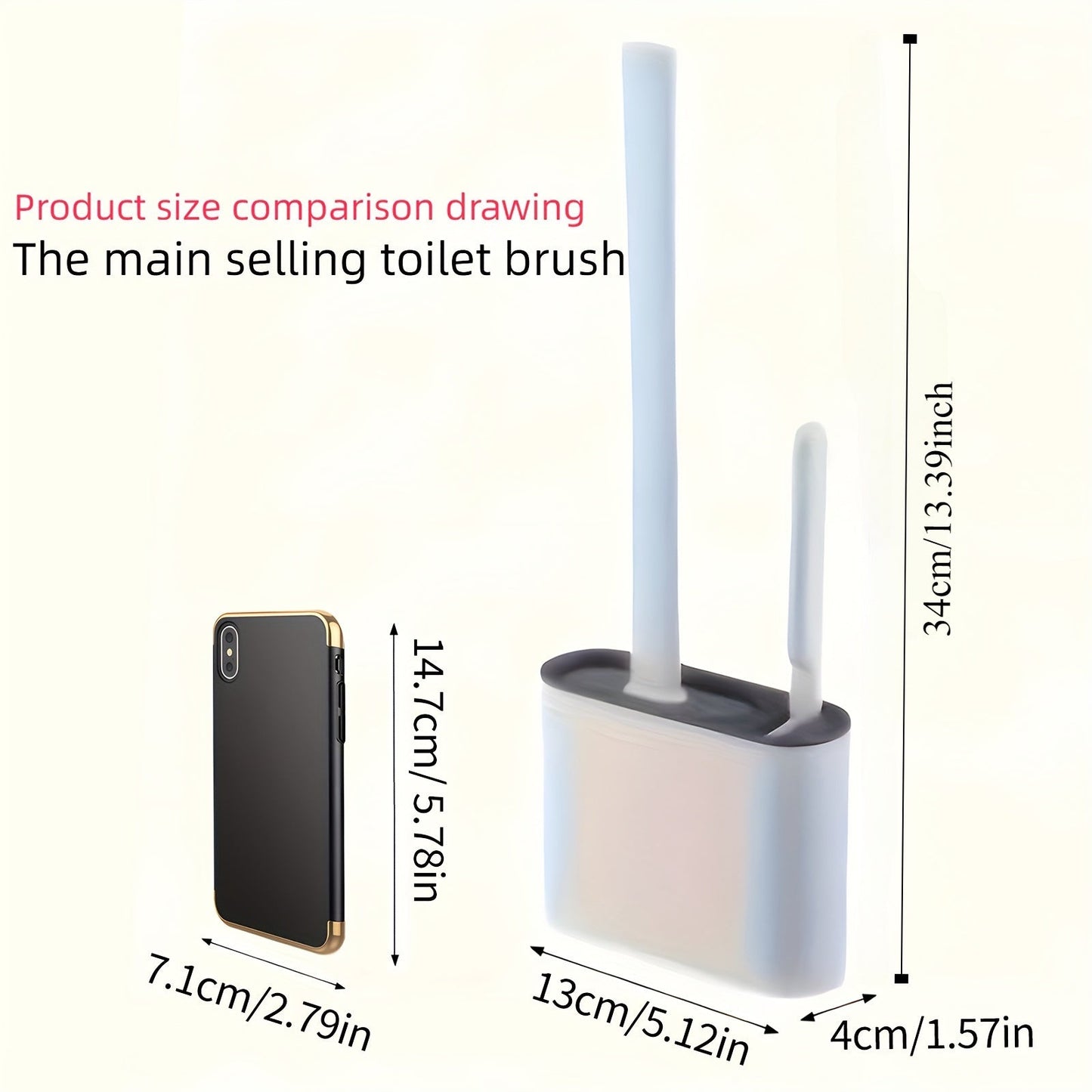 Toilet Brush Set with Wall Mount, Soft Bristles, Long Handle, Space-Saving Design, Deep Cleaning, Detachable Sink Drawer, Ideal for Home and Hotel Bathrooms, Made of Plastic, Manual Use