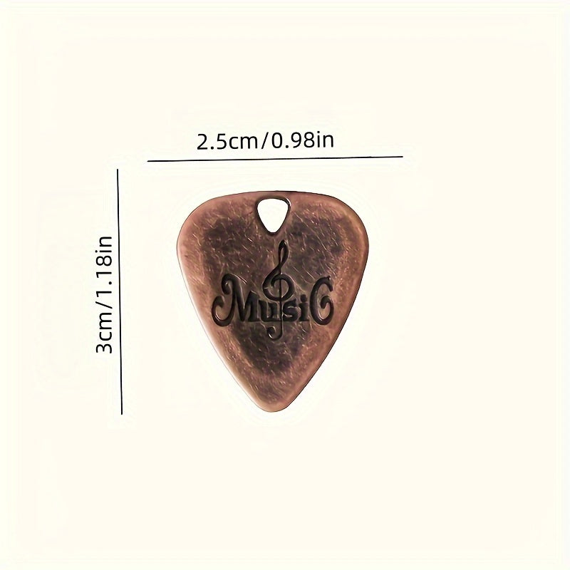 SOLO 3-Pack Guitar Picks Set, Stainless Steel Zinc Alloy with Metal Shapnel, Rust-Free Bronze, for Electric Guitar.