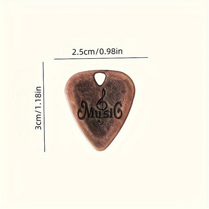 SOLO 3-Pack Guitar Picks Set, Stainless Steel Zinc Alloy with Metal Shapnel, Rust-Free Bronze, for Electric Guitar.