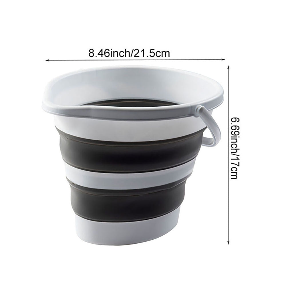 This silicone bucket can collapse for easy storage and transport, making it perfect for a variety of uses such as household chores, car washing, outdoor activities, gardening, camping, fishing, and beach trips. Its space-saving design also makes it ideal