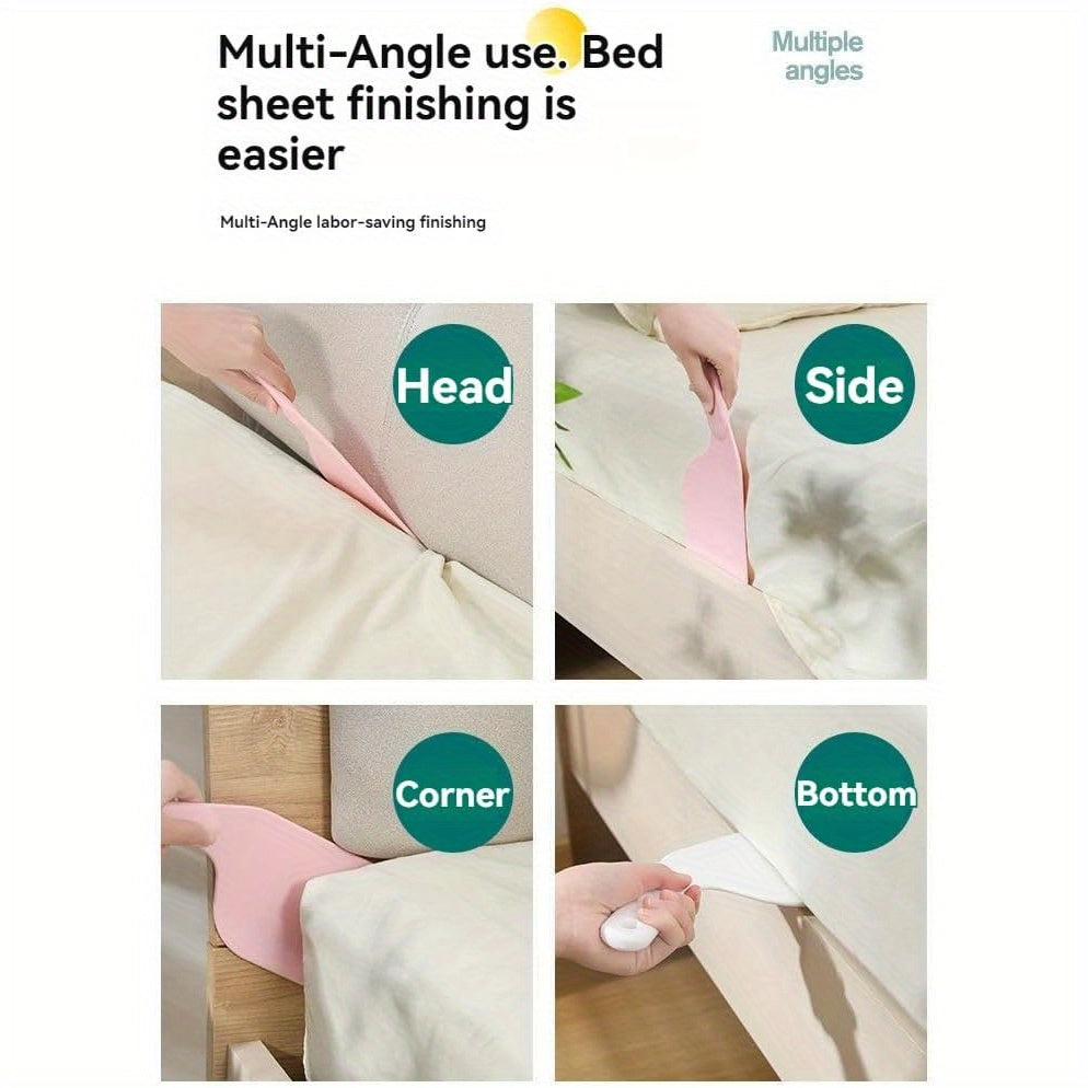 Tool to tuck bed sheets easily and enhance comfort - prevents slipping, ideal for mattresses and fitted sheets, made of white plastic, 1 piece