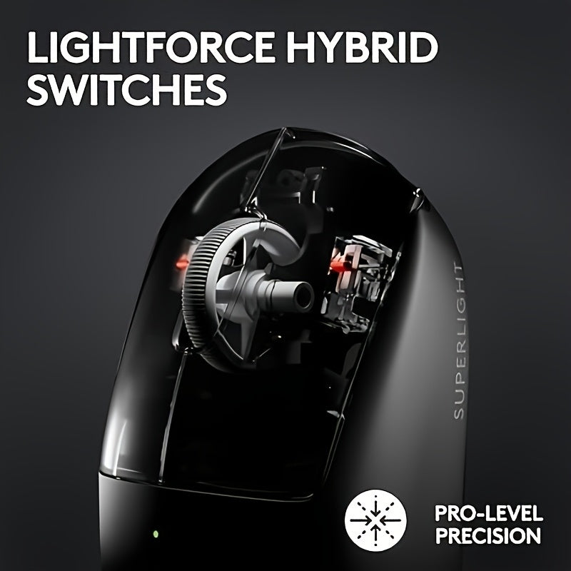 Logitech G PRO X SUPERLIGHT 2 LIGHTSPEED Wireless Gaming Mouse with HERO 2 sensor, LIGHTFORCE Hybrid Switches, and 44,000 DPI.