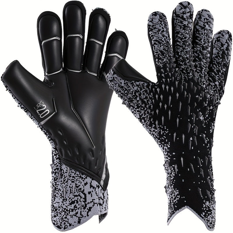 Soccer goalie gloves with Giga Latex 4mm, strong grip and palm protection for boys, youth, adult, and men. Available in sizes 6-10 with 3 styles at Level 3.