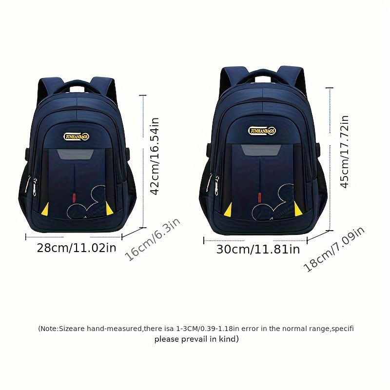 Large capacity multi-layer backpack with side pocket for bottle or umbrella, suitable for students' daily commute, library visits, and outdoor activities.