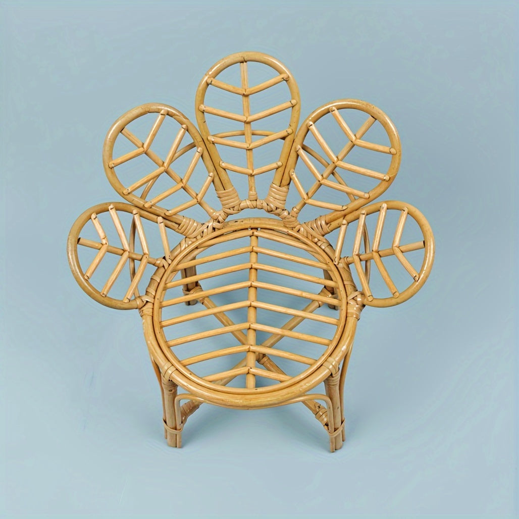 Bamboo Chair and Flower Chair Photography Props, Rattan Basket Posing Prop, Studio Accessories for Shooting Furniture