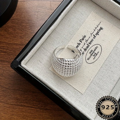 925 Sterling Silver Hollow Ball Ring with Adjustable Open Design - Elegant, Sexy, and Perfect for Casual Attire or Gifting