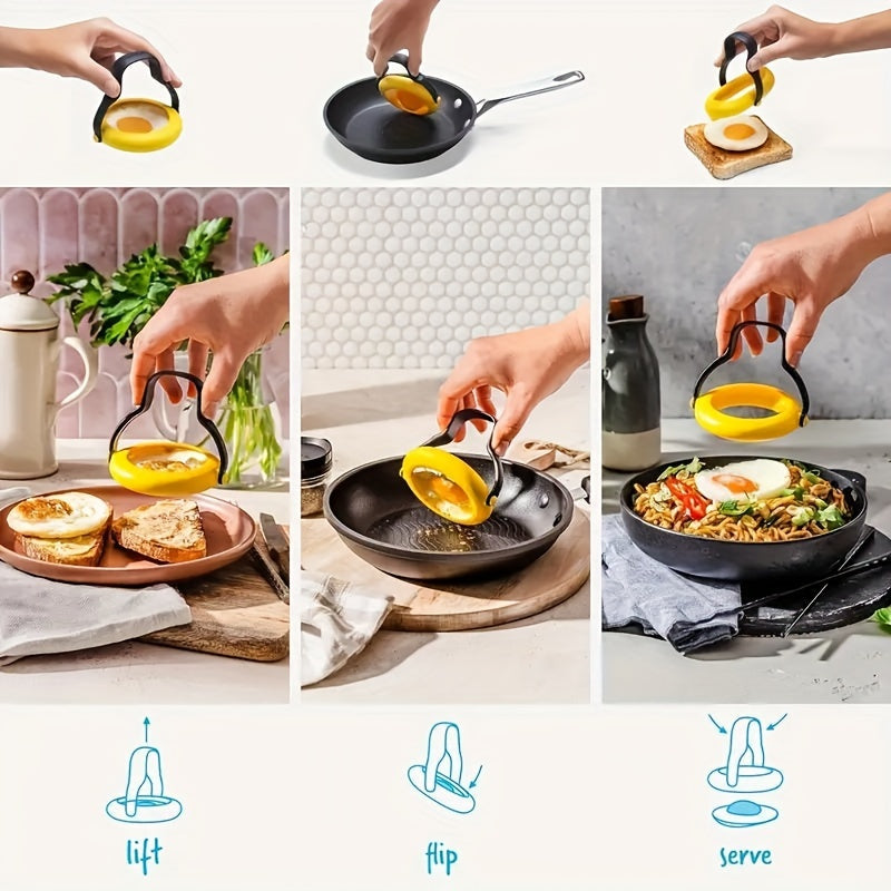 Get perfect breakfast pancakes, bread rolls, and omelets with ease using our 2-piece Premium Non-Stick Egg Rings. These rings feature a 360° flip handle for effortless cooking, leakproof design, and easy food release. An essential kitchen gadget for home