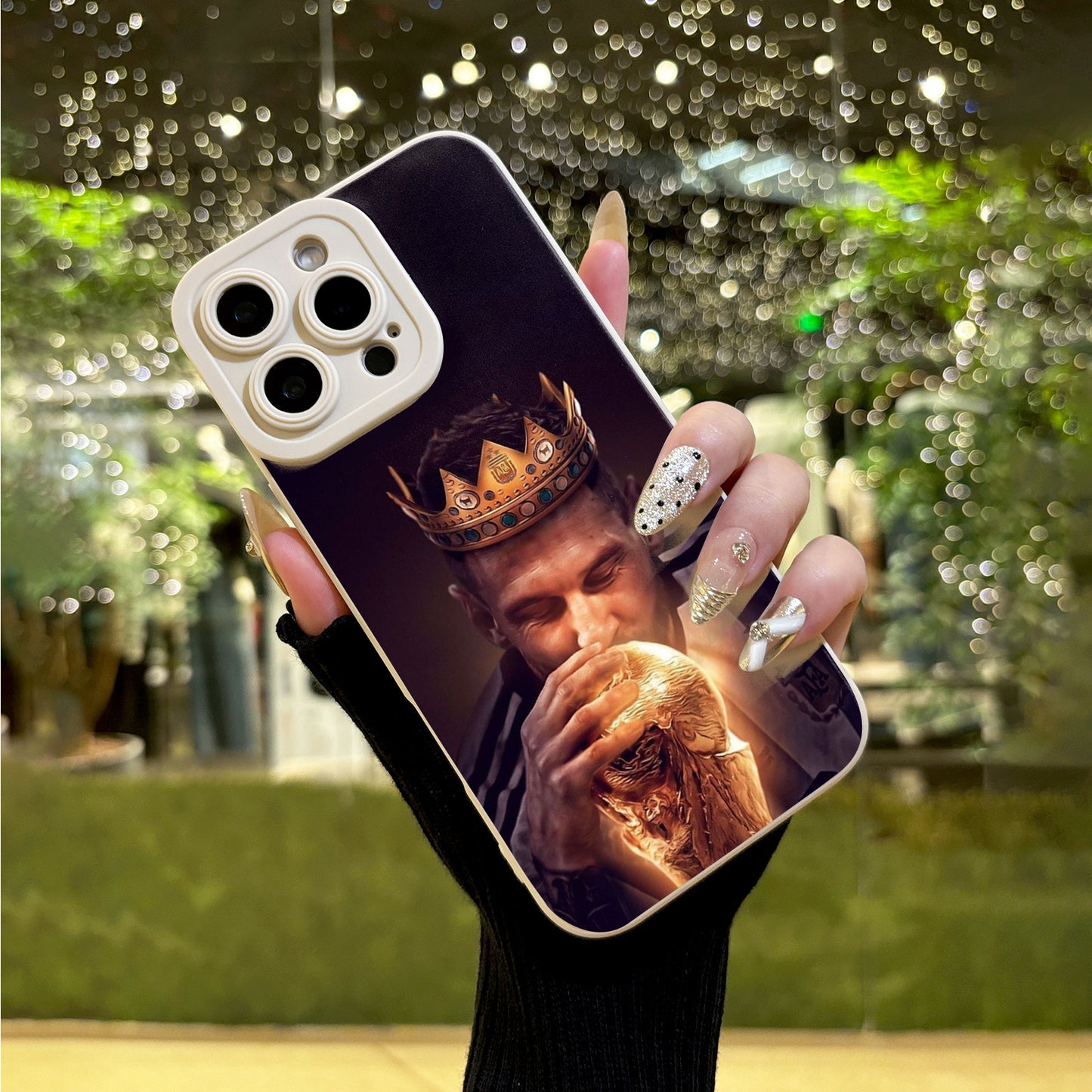 UV printed phone case with Golden Globe design, 360-degree protection, compatible with various iPhone models, perfect birthday gift for boys and girls.