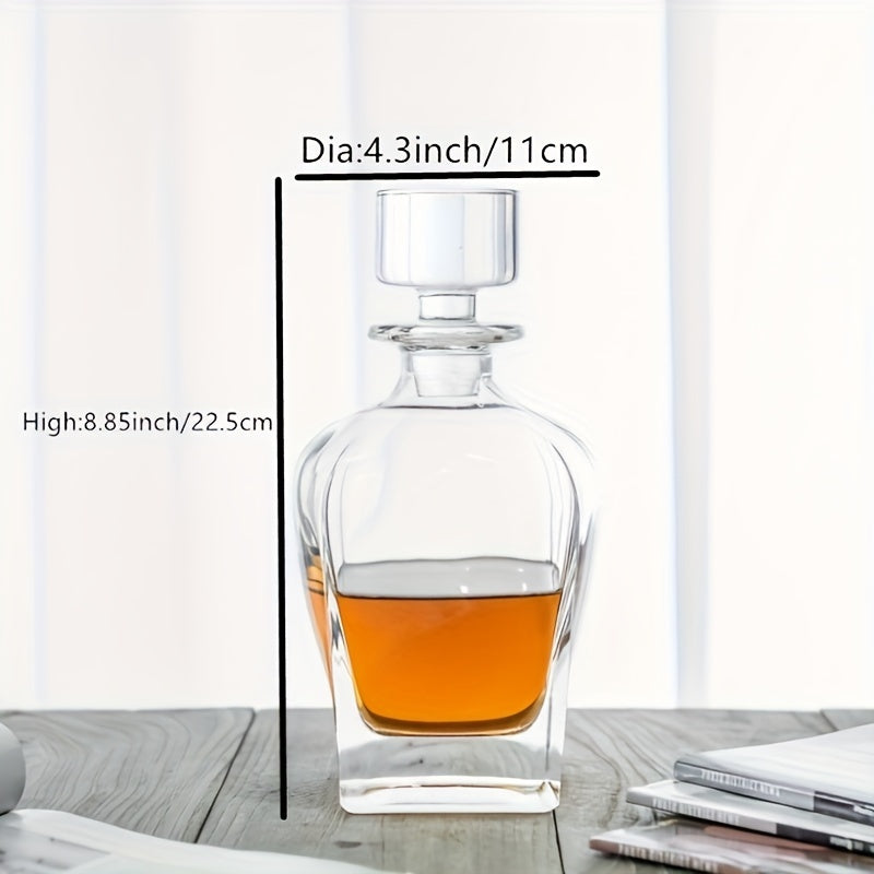 1pc classy square round 23oz/700ml wine decanter suitable for wine, whiskey, and mouthwash.