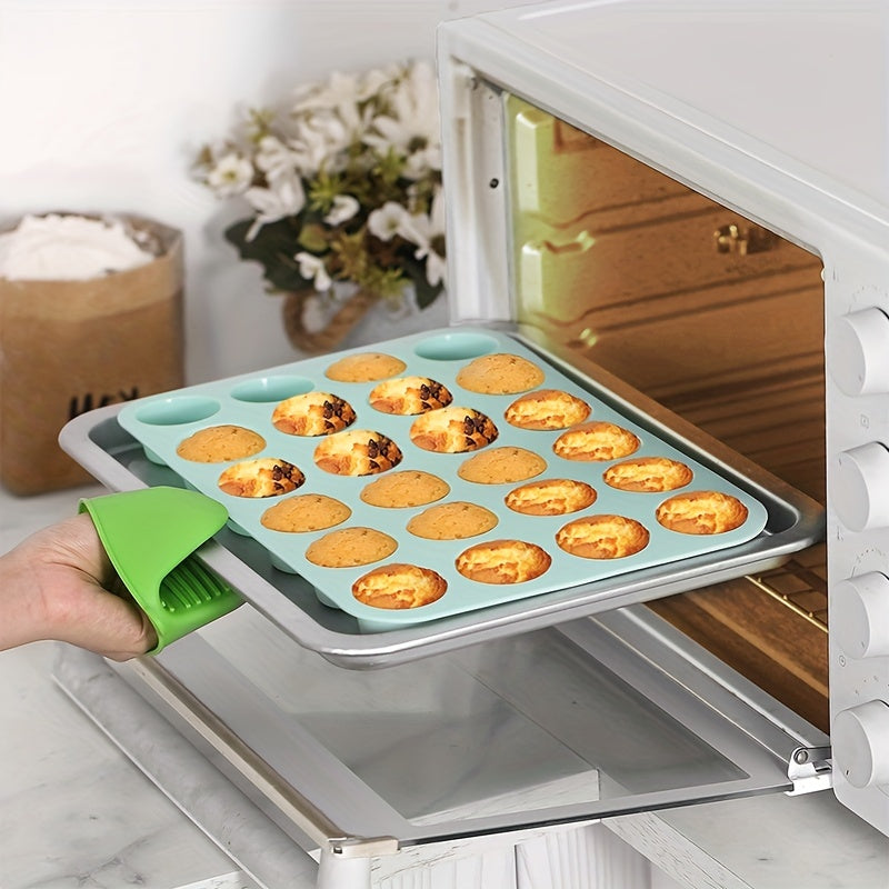 Mini Muffin Pan - 1 dona (32.26 sm X 21.59 sm) yopishqoq pishirish cupcake pan, oziq-ovqat darajasida, 24 teshikli puding qolipi, pech aksessuarlari, oshxona gadjetlari, pishirish asboblari, oshxona aksessuarlari