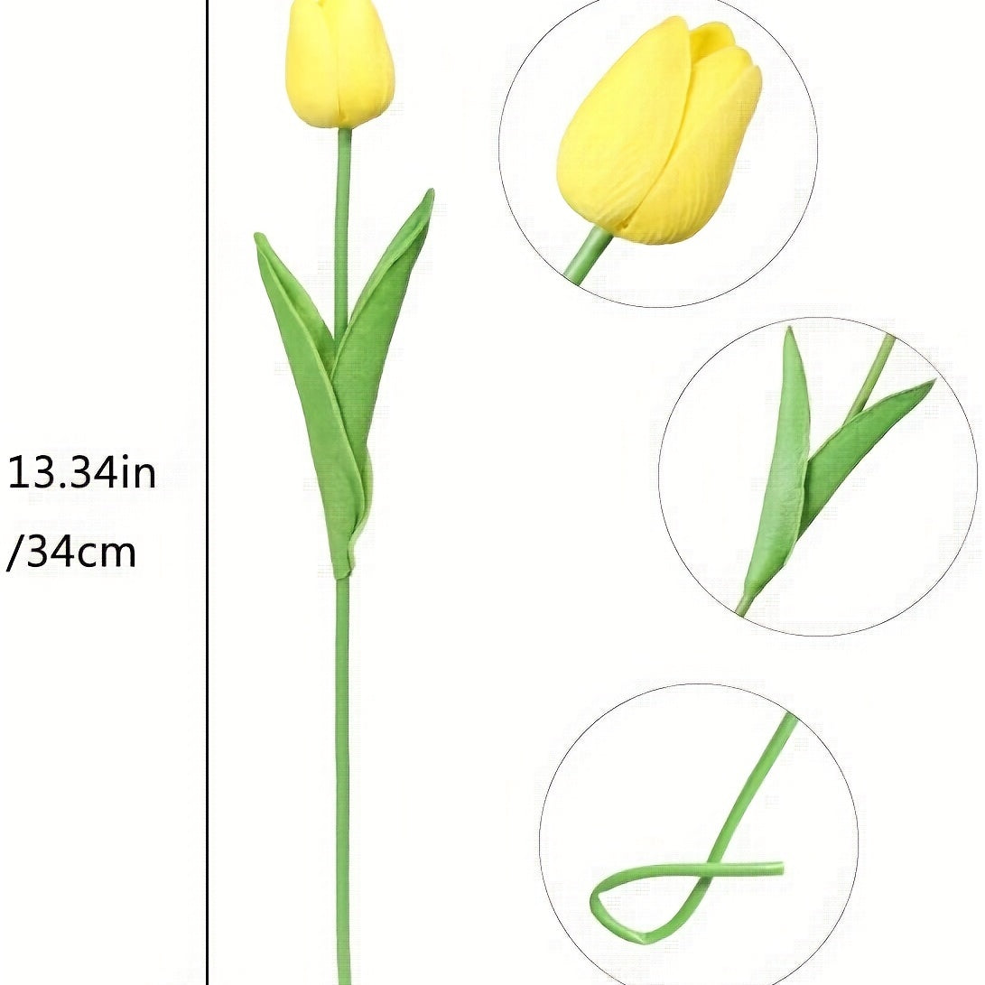 10 Artificial Simulation Tulips with Real Touch, Suitable for Room/Home/Bedroom/Wedding/Office/Cafe Decor, Perfect for Valentine's Day, Birthdays, and Mother's Day.