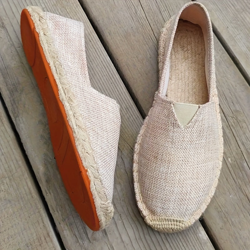 Men's slip-on espadrilles for casual comfort while walking.