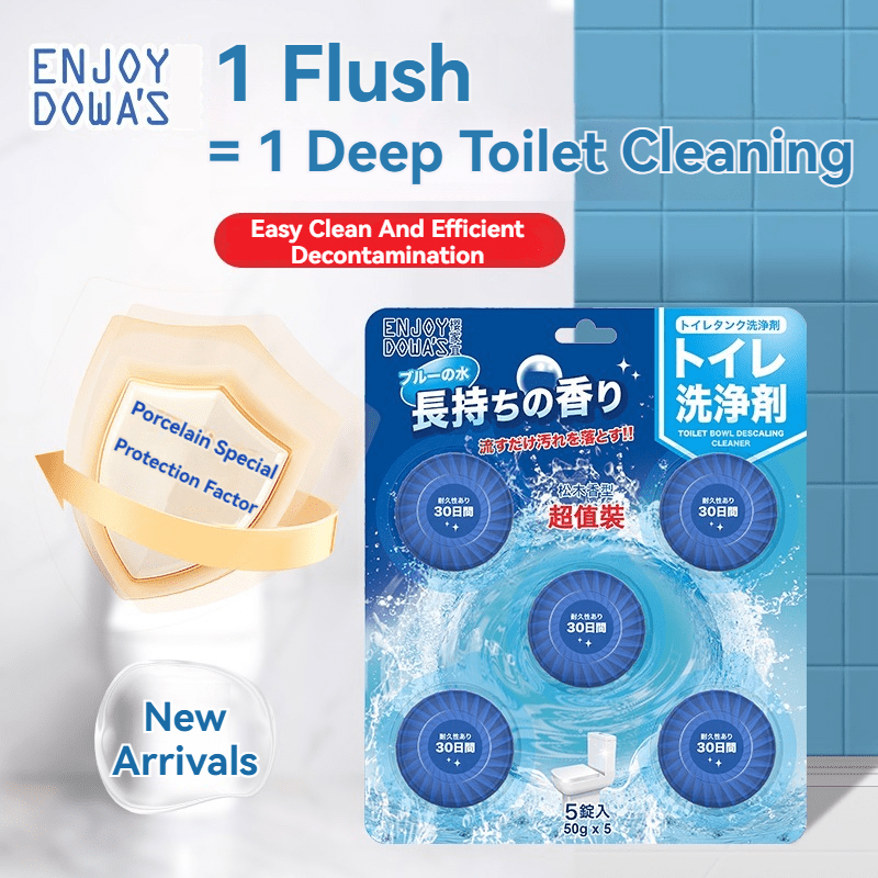 Experience the pleasant scent of Osmanthus with DOWA's Toilet Cleaner. Each pack contains 5 pieces of long-lasting fragrance that offers dual-effect cleaning and is gentle on ceramic surfaces. Perfect for use at home or in the office, this toilet cleaner