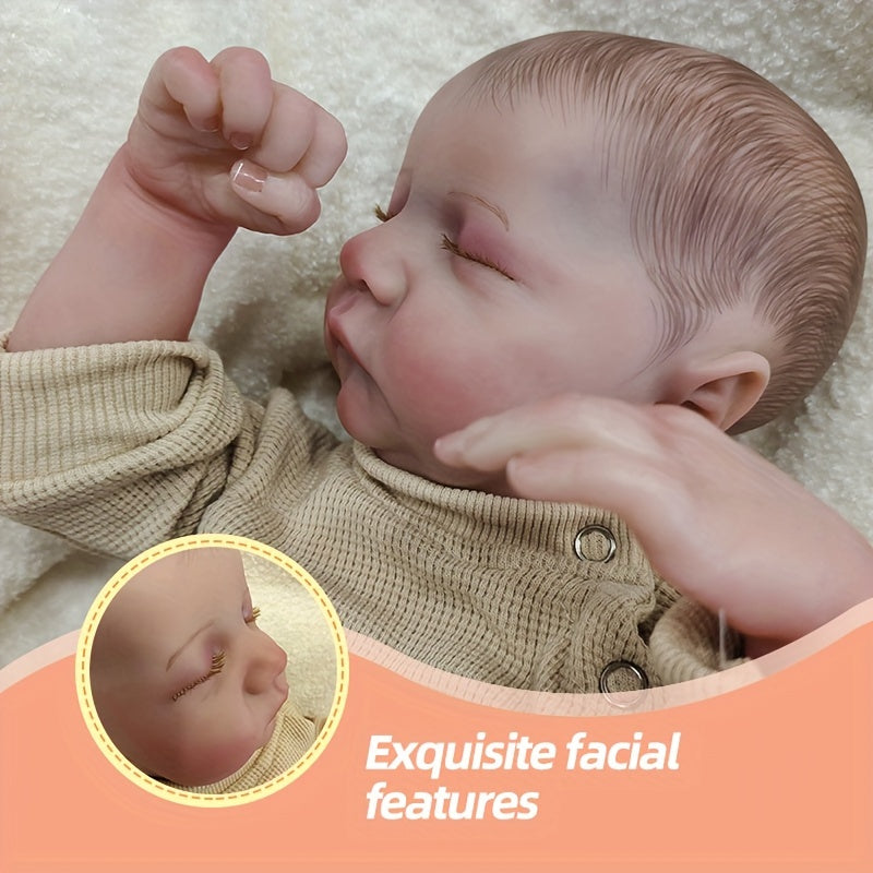 Sweet 43.18cm Reborn Baby Doll with lifelike features, bathable vinyl body - ideal gift for kids.