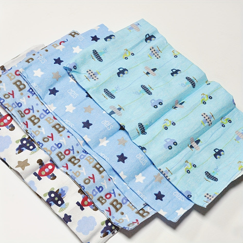 4 pieces of Flannel Swaddle Blankets and Receiving Blankets - 100% Cotton, One Size (76.2 X 76.2 cm) perfect for Home Decor and as Halloween or Christmas Gifts