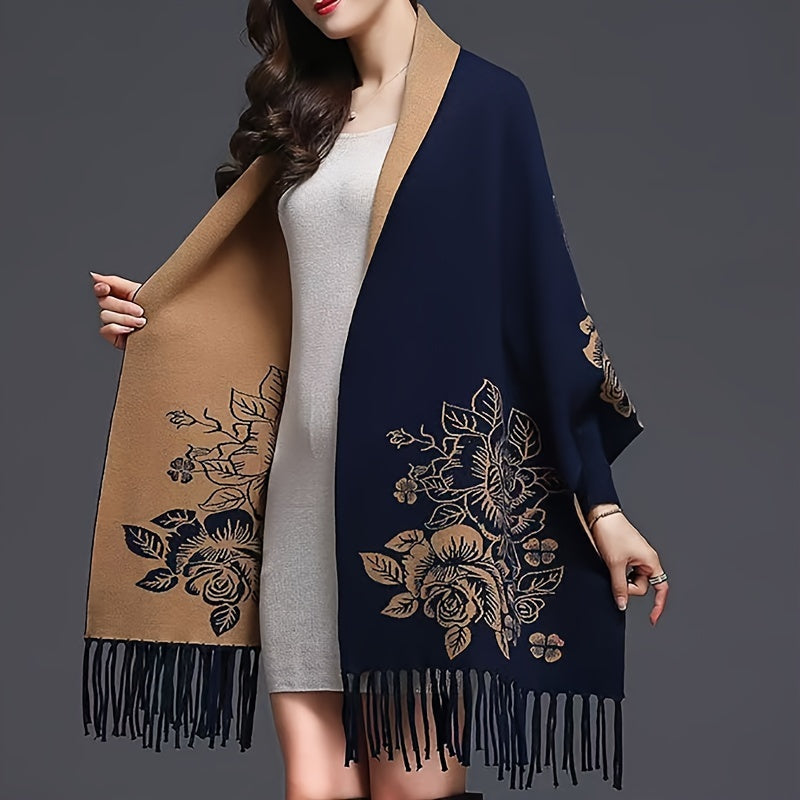 Goddess Shawl Coat for Autumn/Winter, warm and stylish, can be worn as a cheongsam with sleeves.