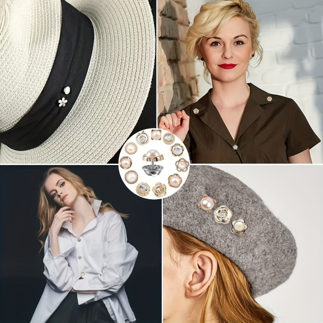 Set of 35 elegant alloy brooches featuring minimalist irregular shapes. Perfect for cinching the waist of jeans and dresses, these brooches also double as anti-exposure safety clips and clothing fasteners. Versatile lapel pins that can be worn as