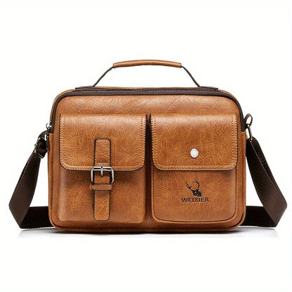 Weixier Men's Business Crossbody Bag made of PU material, suitable as a gift for Father or Anniversary.