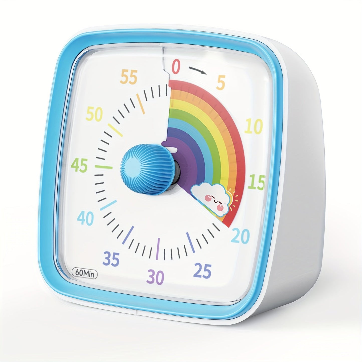 YUNBAOIT Rainbow Visual Timer with Night Light - Ideal for Classroom, Kitchen, and Office - Silent 60-Minute Countdown Timer