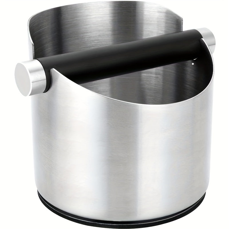 Stainless Steel Coffee Knock Box with Removable Knock Bar, Non-Slip Base, and Dishwasher-Safe for Easy Cleaning